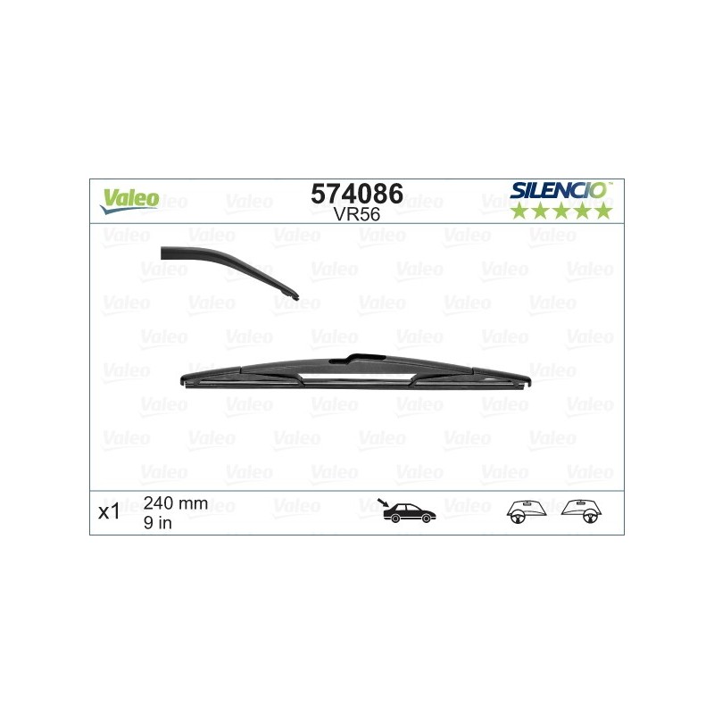 VALEO VR56 255MM X1 SILENCIO CONVENCIONAL - 574086 - SUZUKI Swift 3/5 Doors 03/05-08/10