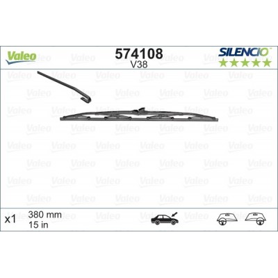 VALEO V38 380MM X1 SILENCIO CONVENCIONAL - 574108 - AUDI A3 (8L1) 10/96-05/03