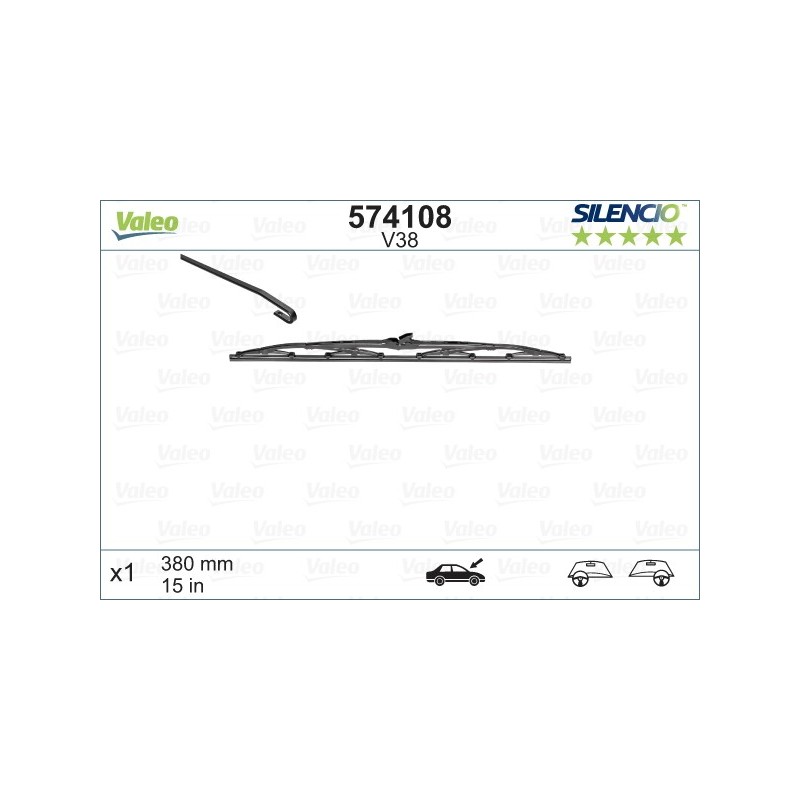 VALEO V38 380MM X1 SILENCIO CONVENCIONAL - 574108 - AUDI A6 (4B,C5) Avant Break 10/01-03/05