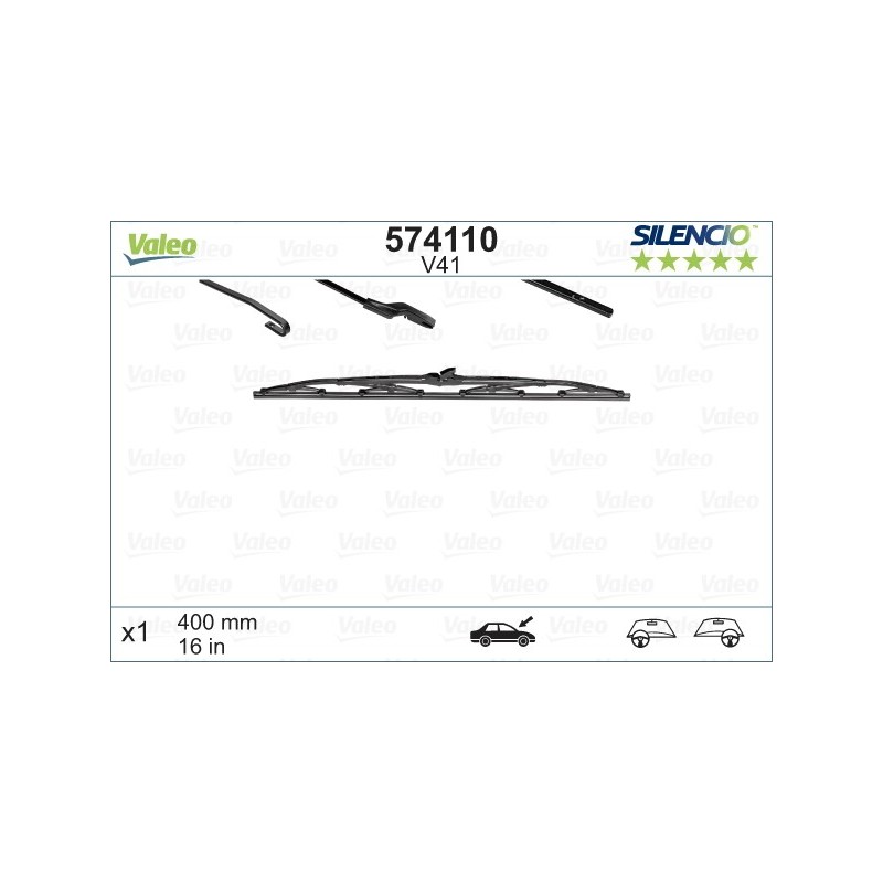 VALEO V41 400MM X1 SILENCIO CONVENCIONAL - 574110 - TVR SBC Cabriolet