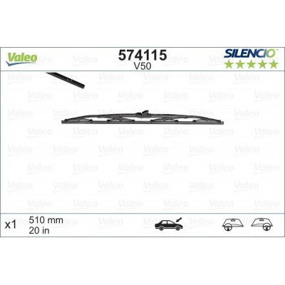 VALEO V50 510MM X1 SILENCIO CONVENCIONAL - 574115 - MITSUBISHI Lancer 4 Doors 1988-04/92