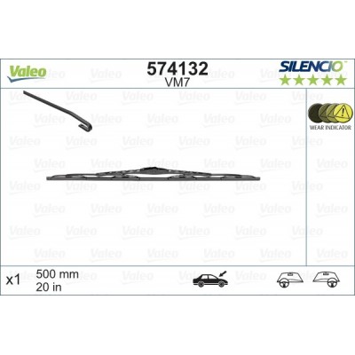 VALEO VM7 500MM X1 SILENCIO CONVENCIONAL - 574132 - AUDI A4 (8D2,B5) 4 Doors 06/94-01/95