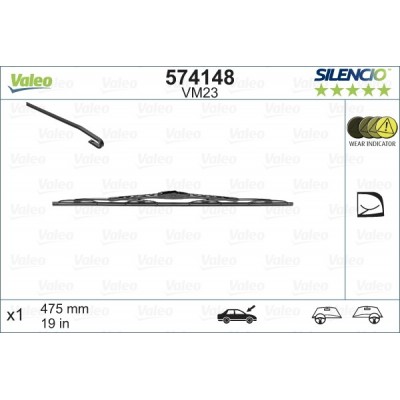 VALEO VM23 475MM X1 SILENCIO CONVENCIONAL - 574148 - SEAT Arosa 03/97-02/99