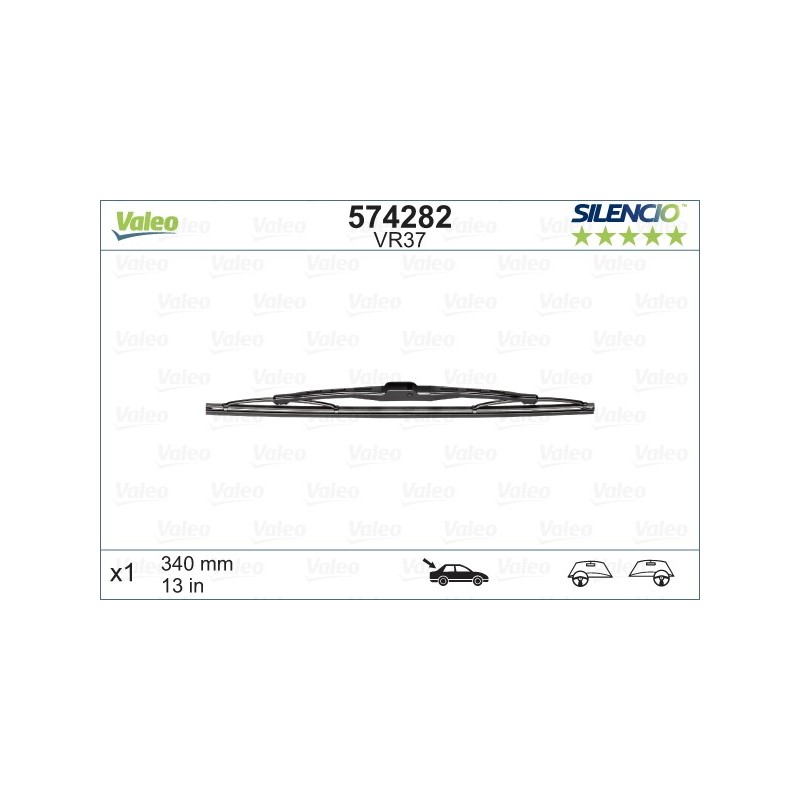 VALEO VR37 340MM X1 SILENCIO CONVENCIONAL - 574282 - AUDI A3 (8P1) 06/03-08/04