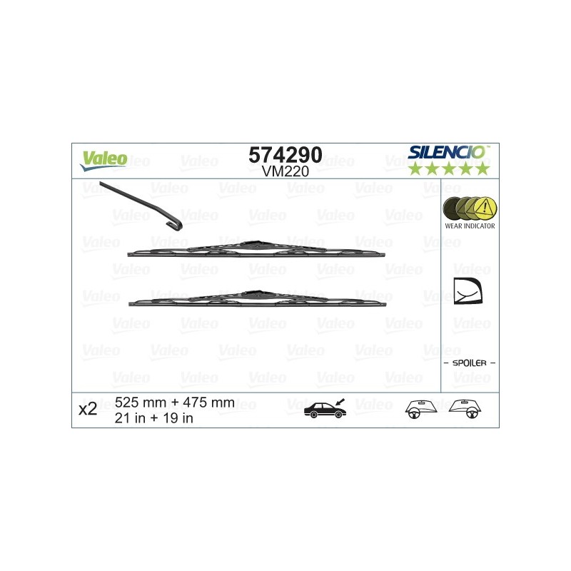 VALEO VM220 525-475MM X2 SILENCIO CONVENCIONAL - 574290 - AUDI A3 (8L1) 10/96-05/03