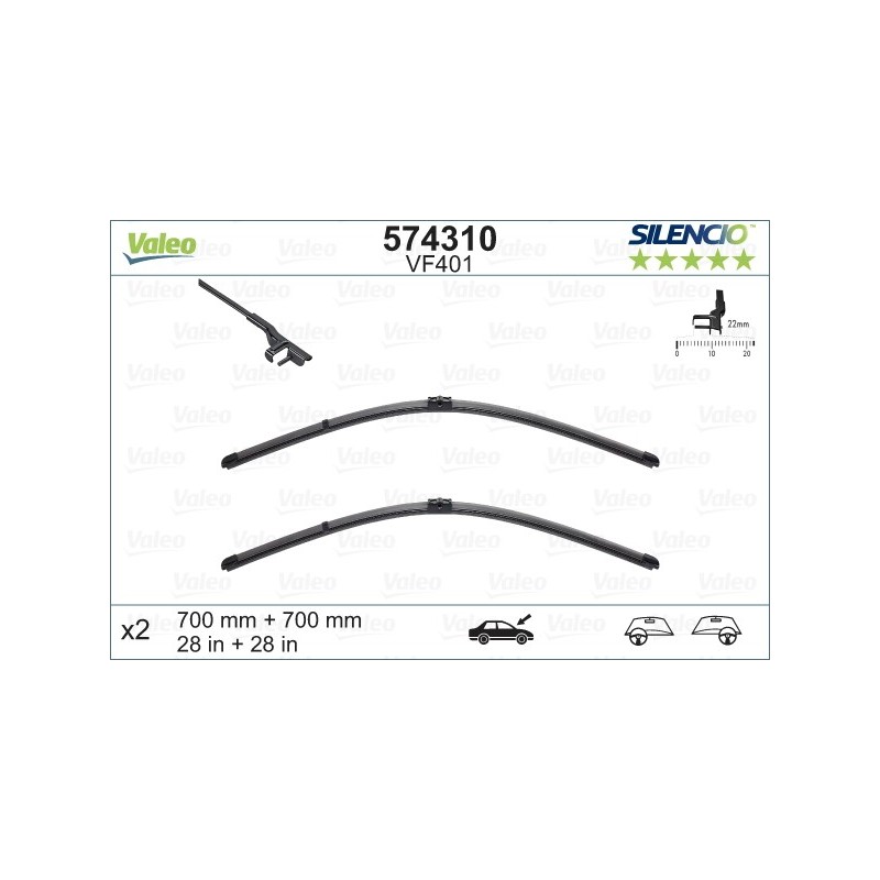 VALEO VF401 700-700MM X2 SILENCIO PLANA - 574310 - SEAT Alhambra 1 06/01-08/10