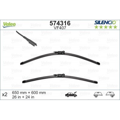 VALEO VF407 650-600MM X2 SILENCIO PLANA - 574316 - MERCEDES Vaneo -414 04/04-07/06