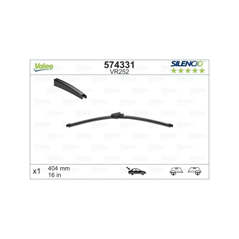 VALEO VR252 404MM X1 SILENCIO PLANA - 574331 - SKODA Fabia 2 Combi / Scout Break 01/08-12/14