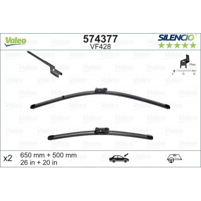 VALEO VF428 650-500MM X2 SILENCIO PLANA - 574377 - LEXUS RX 350 / 450H (fitting TopLock) 01/16-