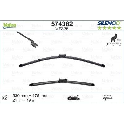 VALEO VF326 530-475MM X2 SILENCIO PLANA - 574382 - SEAT Cordoba 5 04/06-12/09