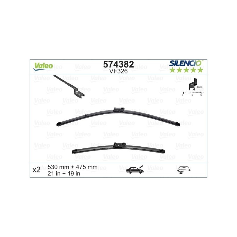 VALEO VF326 530-475MM X2 SILENCIO PLANA - 574382 - SEAT Ibiza 3 04/06-05/08