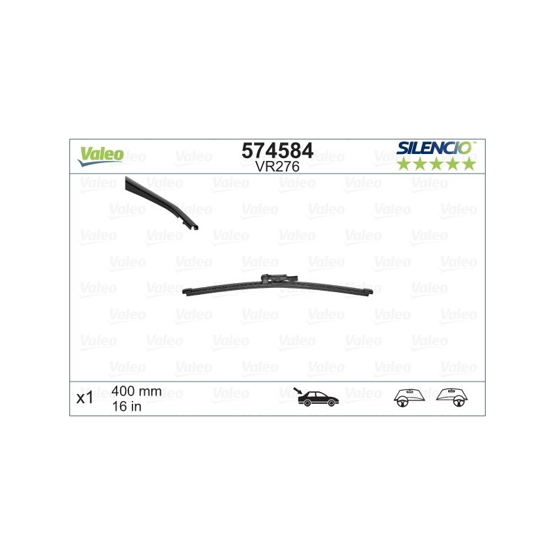 VALEO VR276 400MM X1 SILENCIO PLANA - 574584 - OPEL Combo Combo Tour (Hatchback) 11/11-