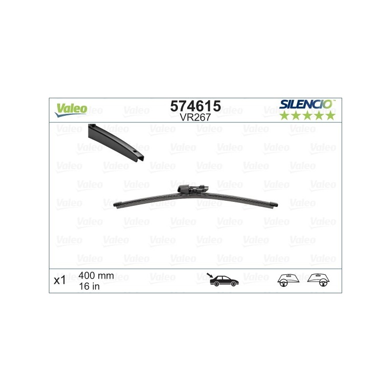 VALEO VR267 400MM X1 SILENCIO PLANA - 574615 - SKODA Rapid Spaceback (Hatchback) 10/13-