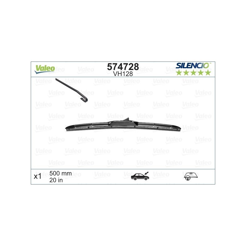 VALEO VH128 500MM X1 SILENCIO HIBRIDA - 574728 - SUBARU BRZ CoupÃ© 08/12-