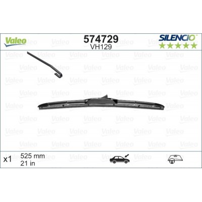 VALEO VH129 525MM X1 SILENCIO HIBRIDA - 574729 - JEEP Cherokee Grand Cherokee 09/13-