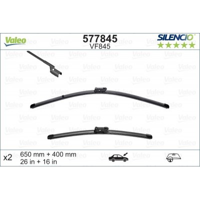 VALEO VF845 650-400MM X2 SILENCIO PLANA - 577845 - TOYOTA Avensis 4 Doors 12/08-