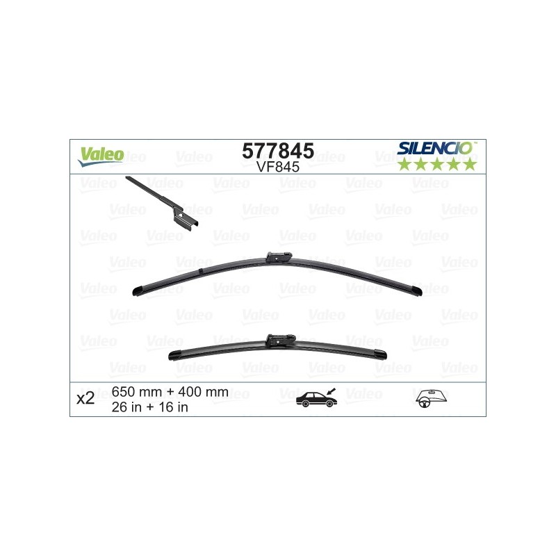 VALEO VF845 650-400MM X2 SILENCIO PLANA - 577845 - TOYOTA Avensis 4 Doors 12/08-