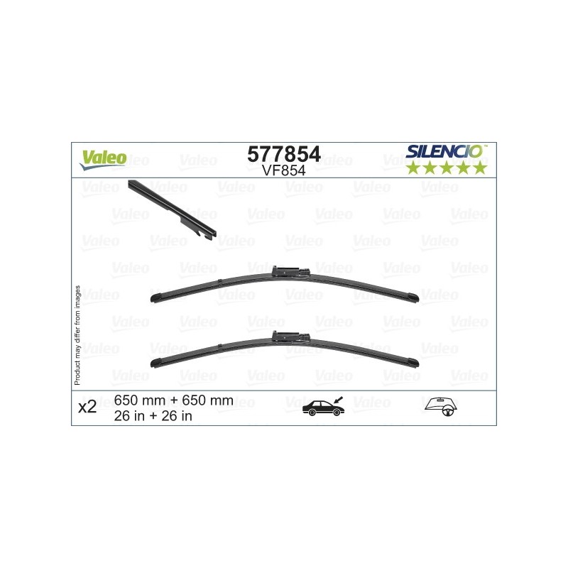 VALEO VF854 650-650MM X2 SILENCIO PLANA - 577854 - SEAT Toledo 3 10/04-12/09