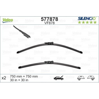 VALEO VF878 750-750MM X2 SILENCIO PLANA - 577878 - FORD Transit Connect (Hatchback) 12/13-