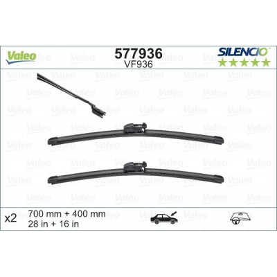 VALEO VF936 700-400MM X2 SILENCIO PLANA - 577936 - TOYOTA Prius 4 5 Doors 03/16-