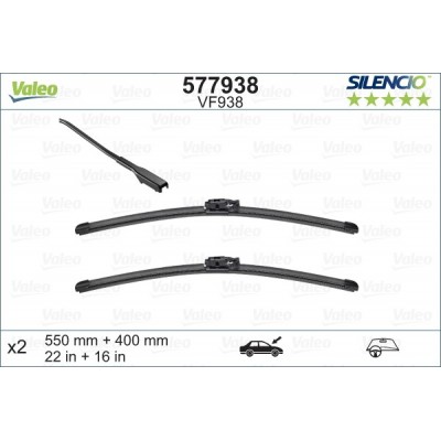 VALEO VF938 550-400MM X2 SILENCIO PLANA - 577938 - DACIA Dokker Pick up 12/15-