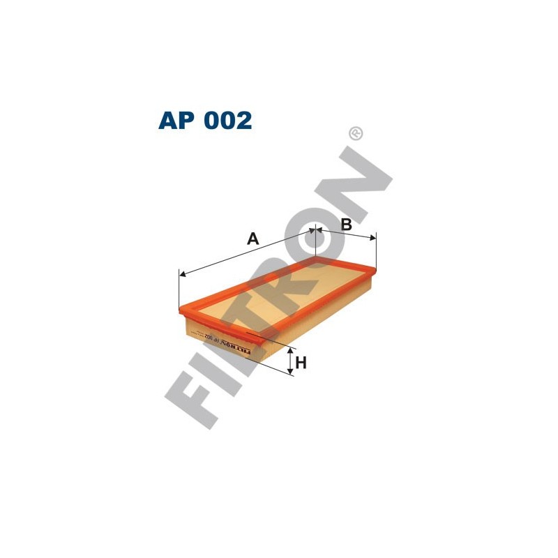 Filtro de Aire Filtron AP002 Fiat 124, 132, Argenta, Ford Capri, Escort III (80-85)/IV (85-90), Granada, Orion, Jeep CJ5-CJ8