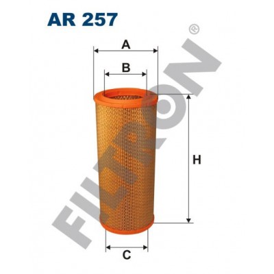 Filtro de Aire Filtron AR257 Renault (RVI) B, Chrysler Grand Voyager I/II, Voyager I/II, Jeep Cherokee I, CJ5-CJ8, Opel Arena