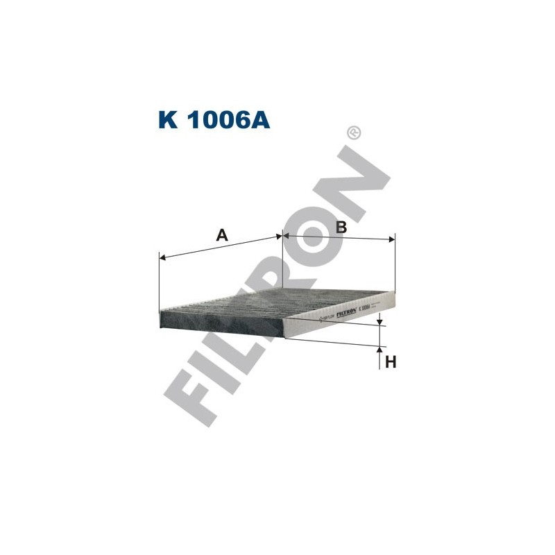 Filtro de Habitáculo Filtron K1006A Audi A3, TT, Seat Arosa, Cordoba, Ibiza II/III, Inca, Leon I, Toledo II, Skoda Octavia