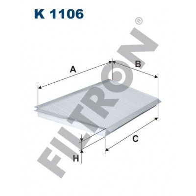 Filtro de Habitáculo Filtron K1106 Mercedes C (W203/C203/T203), CLC (CL203), CLK (A/C209)