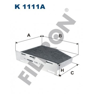 Filtro de Habitáculo Filtron K1111A Audi A3 II, Q3, Seat Alhambra II, Altea, Leon II, Toledo III, Skoda Octavia II, Superb II