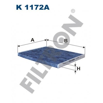 Filtro de Habitáculo Filtron K1172A Alfa Romeo Mito, Fiat Fiorino II, Punto III (Grande Punto)/Evo, Qubo, Siena, Opel Adam
