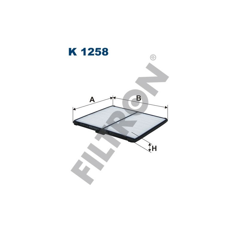 Filtro de Habitáculo Filtron K1258 Chevrolet Europe (GM) Rezzo, Spark, Daewoo (Chevrolet) Matiz