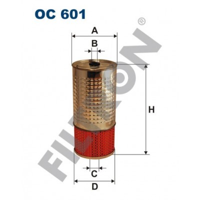 Filtro de Aceite Filtron OC601 Evobus (Mercedes Bus/Setra) O 309, Mercedes 2T, 3T, 4T, 5T, Aebi Tp/Transporter, Mercedes Unimog