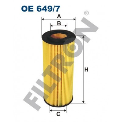 Filtro de Aceite Filtron OE649/7 BMW Serie 1 (E81/E82/E87/E88), Serie 3 (E46), Serie 3 (E90/E91/E92/E93), Serie 5 (E60/E61)