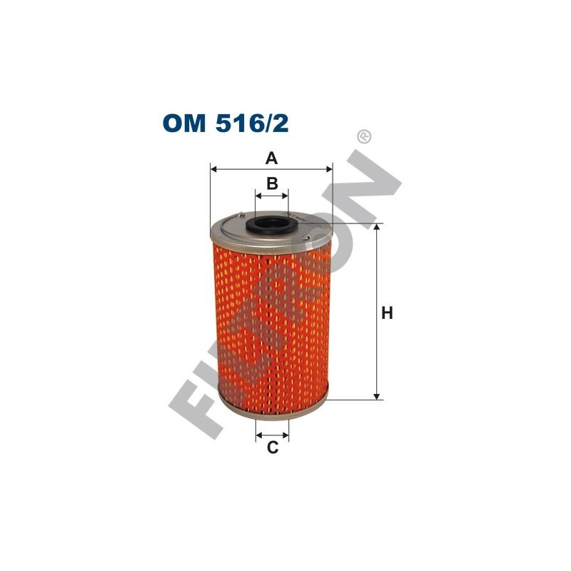 Filtro de Aceite Filtron OM516/2 Evobus (Mercedes Bus/Setra) O 609, Mercedes 11T, 13T, 14T, 15T, 17T, 24T, 6T, 7T, 8T, 9T