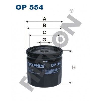 Filtro de Aceite Filtron OP554 Citroën AK, AKS, Carraro Antonio Tigre/Tigrecar, Citroën 2CV, Ami, Dyane, LN/LNA, Visa