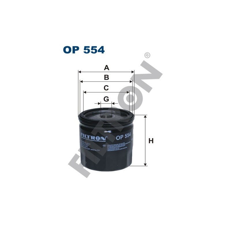 Filtro de Aceite Filtron OP554 Citroën AK, AKS, Carraro Antonio Tigre/Tigrecar, Citroën 2CV, Ami, Dyane, LN/LNA, Visa