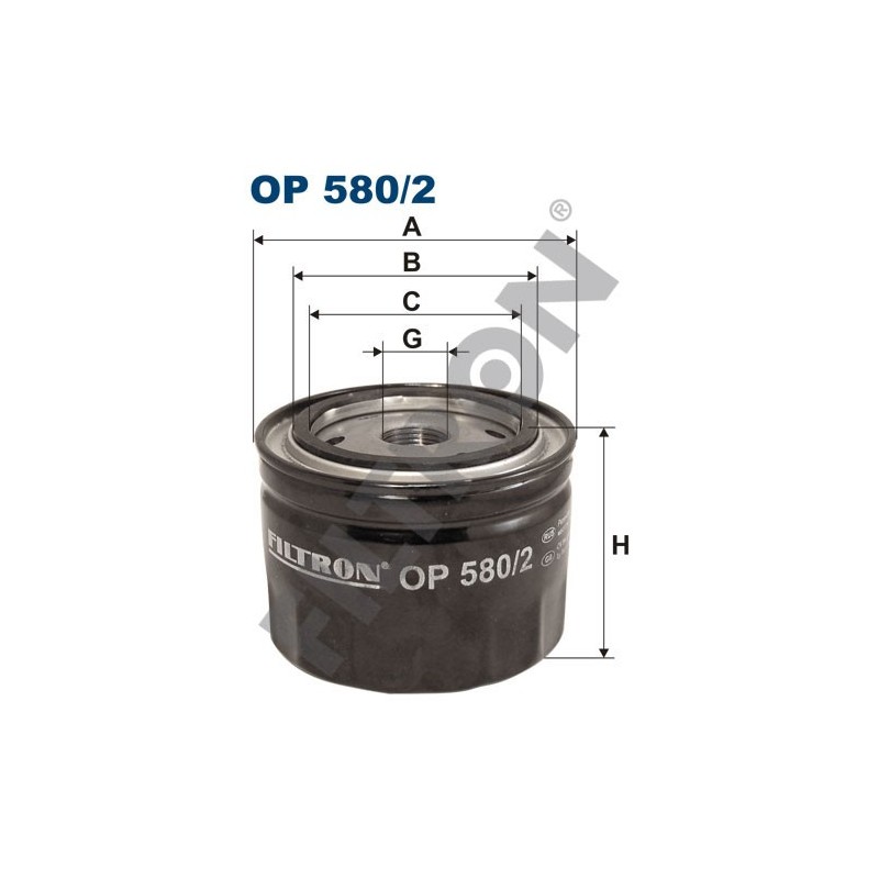 Filtro de Aceite Filtron OP580/2 Honda Accord VI (96-98), Civic VI, Landrover Freelander I, LDV Limited 200, Sherpa