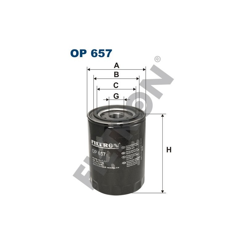 Filtro de Aceite Filtron OP657 Deutz Fahr DX 3, M 3000, Porsche 911 (63-90), 911 (964) 88-94, 959