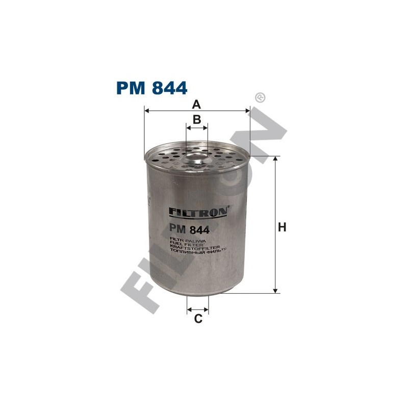 Filtro de Combustible Filtron PM844 Aro, Citroën, Fiat, Ford, FSO Polonez, Jeep, Lancia, Landrover, LDV, Peugeot, Renault