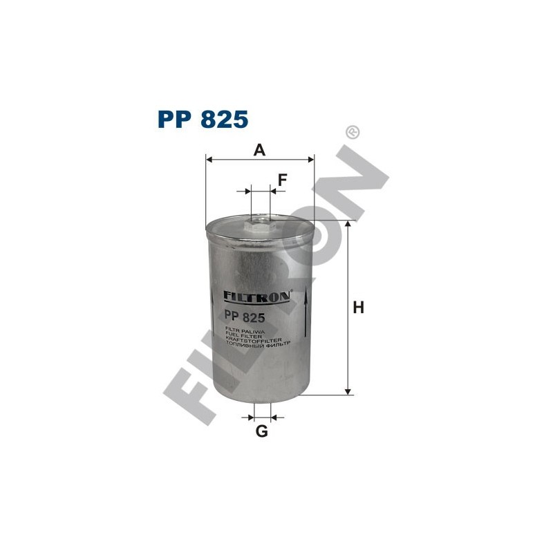 Filtro de Combustible Filtron PP825 Atlas Copco, Bentley, Ferrari, Ford Ecsort III, Escort VI, Fiesta II, Fiesta III