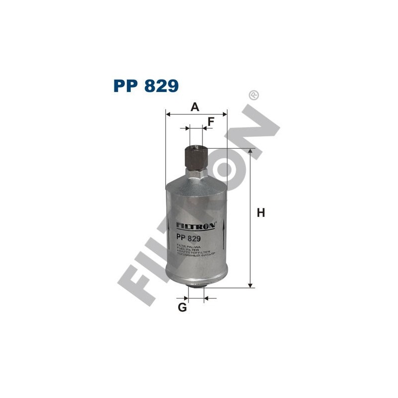 Filtro de Combustible Filtron PP829 Alfa Romeo 145, 146, 155, 164, 33, Alfasud Sprint, Fiat Croma, Uno, Lancia Delta, Thema