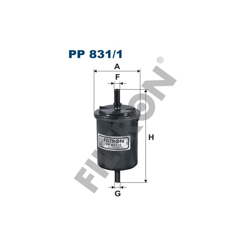 Filtro de Combustible Filtron PP831/1 Citroën Berlingo,C2,C3,C3 Aircross,C3 II,C3 III, C4,C4II,C5,C6, Dacia Duster II, Logan