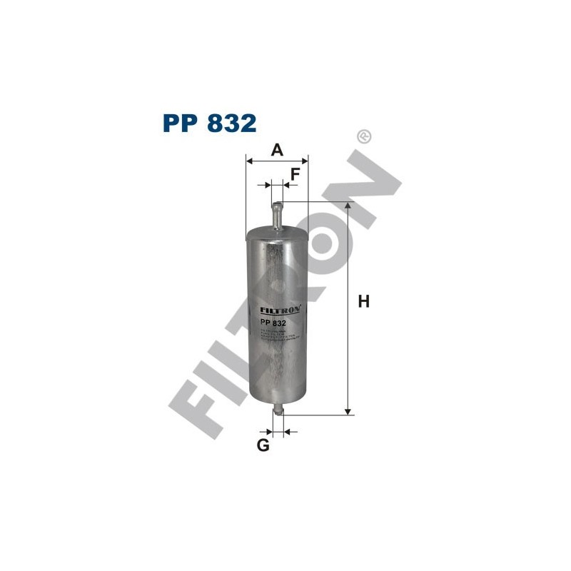 Filtro de Combustible Filtron PP832 BMW Serie 3 (E30), Serie 3 (E36), Serie 7 (E32), Serie 8 (E31)