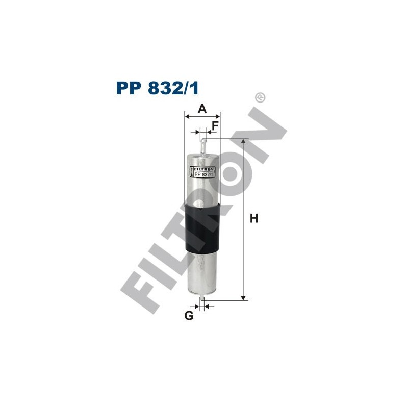 Filtro de Combustible Filtron PP832/1 BMW Serie 3 (E36), Serie 3 (E46), Serie 5 (E34), Serie 5 (E39), Serie 7 (E38)