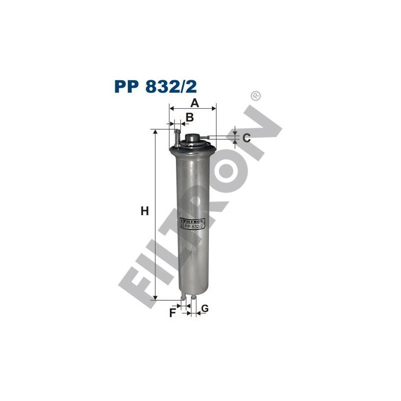 Filtro de Combustible Filtron PP832/2 BMW Serie 5 (E39), Serie 7 (E38), Serie X5 (E53)