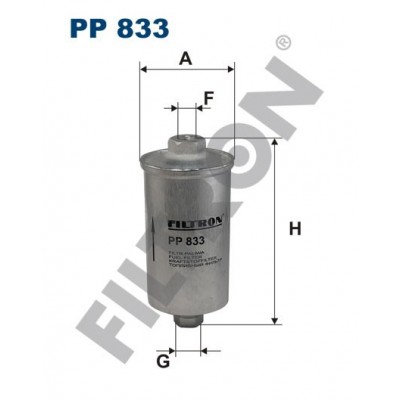 Filtro de Combustible Filtron PP833 Alfa Romeo 33, Audi 100,200, Citroën Jumper I, Ferrari, Fiat Coupe, Ducato, Punto I