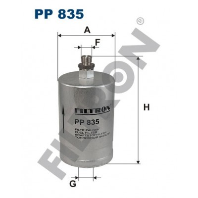 Filtro de Combustible Filtron PP835 Ferrari 208 Turbo, 308GTB/GTS, 328GTB/GTS, Mondial, Mercedes 190, 200, 220, 230, 260, 280