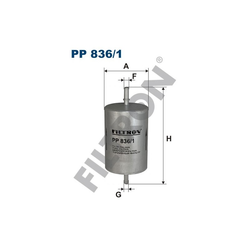 Filtro de Combustible Filtron PP836/1 Audi A3, A4 (B6,B7), A8 II, TT, Seat Exeo, Leon I, Toledo II, Skoda Octavia