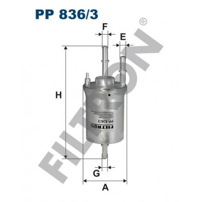 Filtro de Combustible Filtron PP836/3 Audi A2 (8Z0), A3 II (8P1/8PA), Seat Altea, Cordoba III, Ibiza IV, Leon II, Toledo III